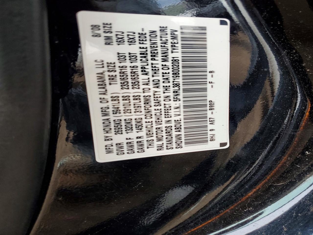 HONDA ODYSSEY 2009 — 14