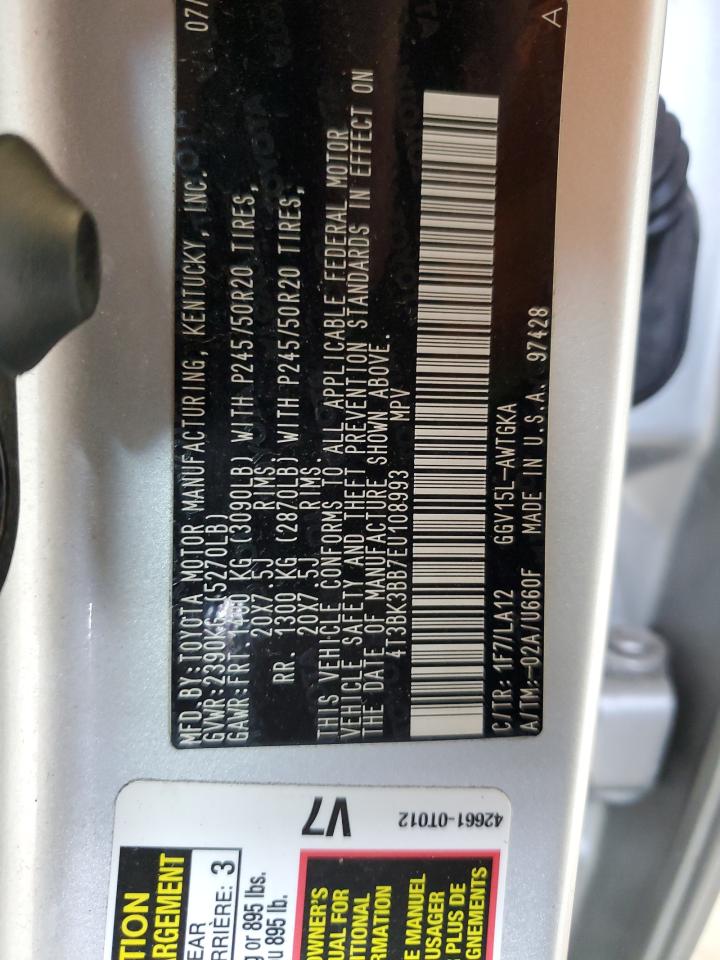 TOYOTA VENZA 2014 — 15
