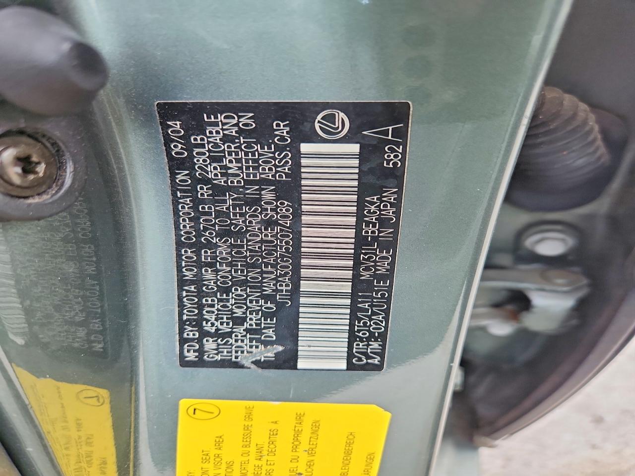 LEXUS ES 330 2005 — 14