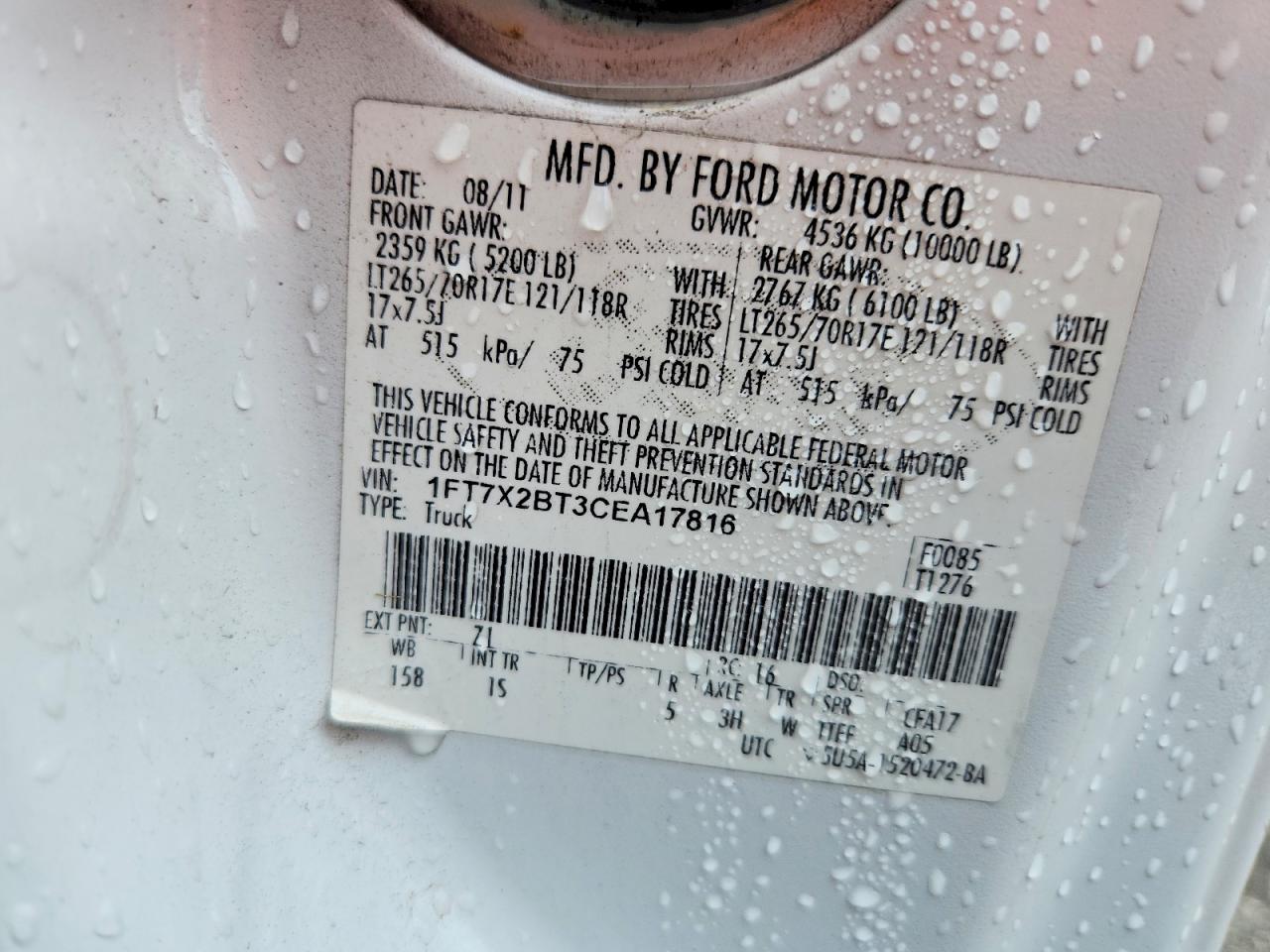 FORD F250 2012 — 14