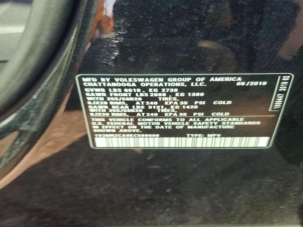 VOLKSWAGEN ATLAS 2019 — 14