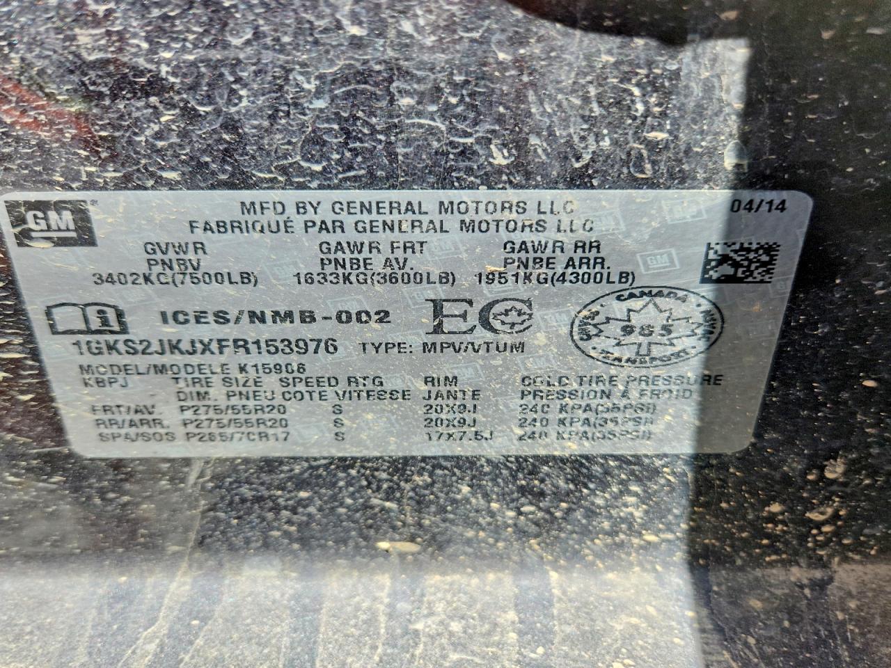 GMC YUKON XL 2015 — 15