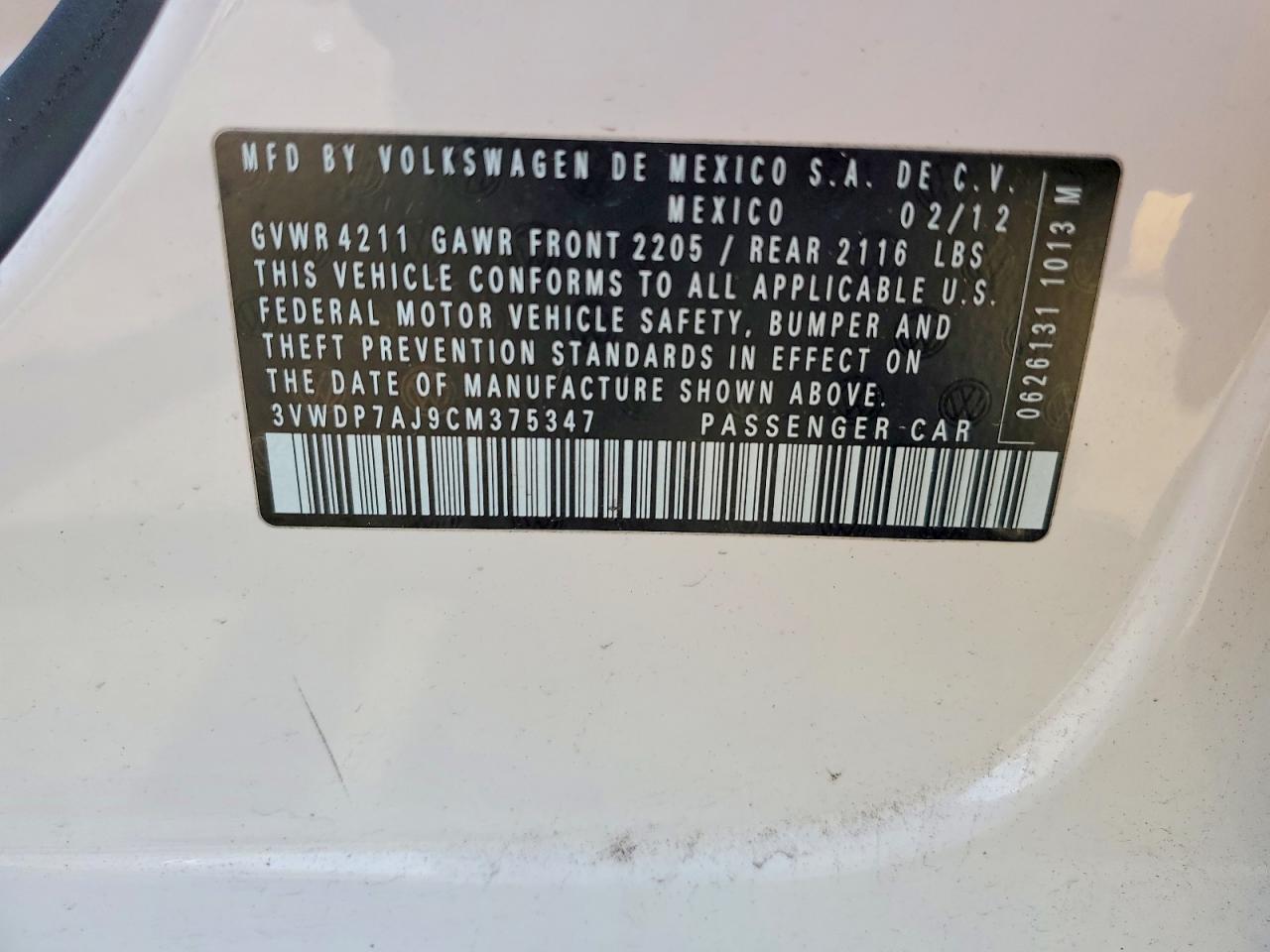 VOLKSWAGEN JETTA 2012 — 13