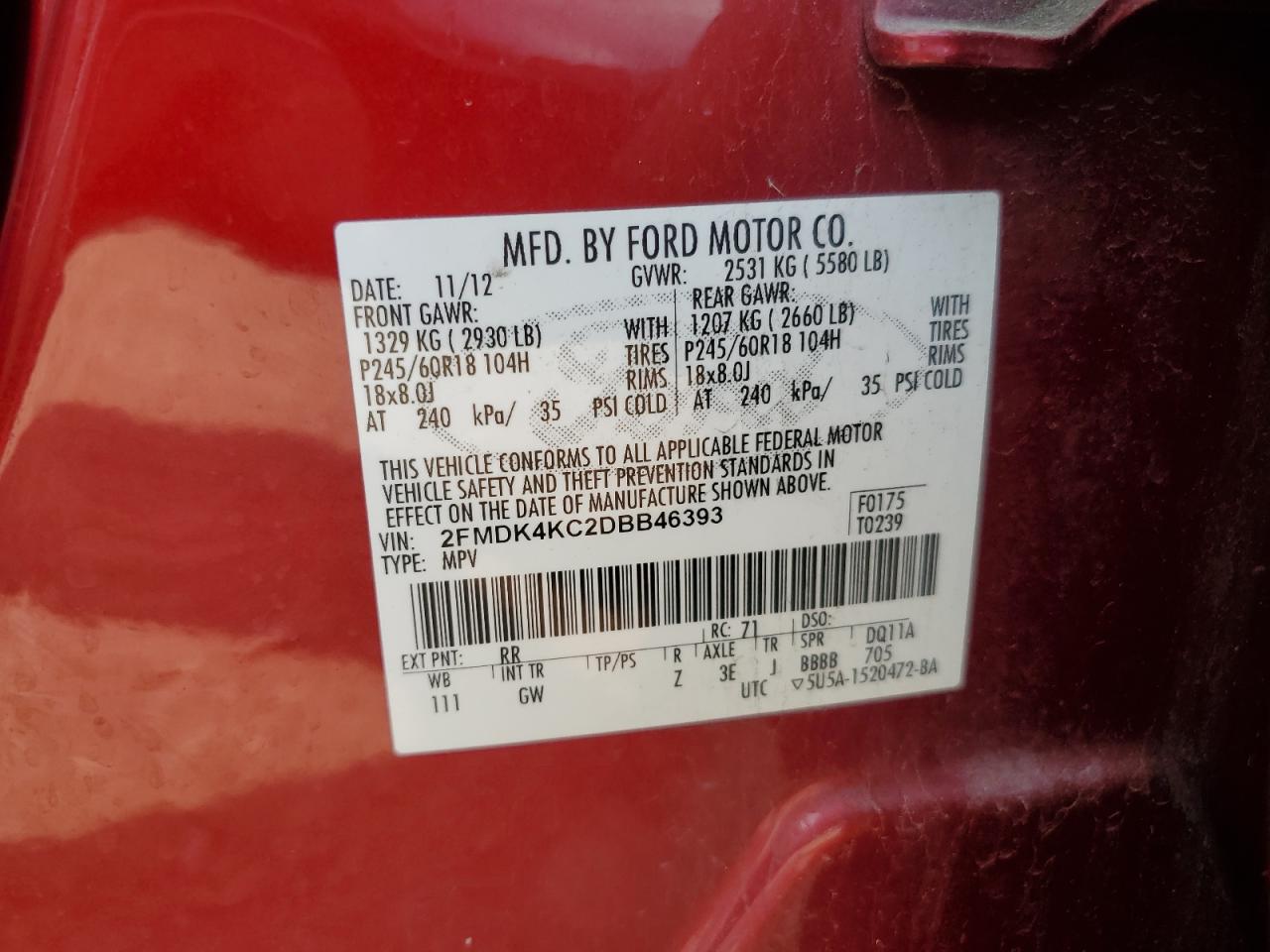 FORD EDGE 2013 — 13
