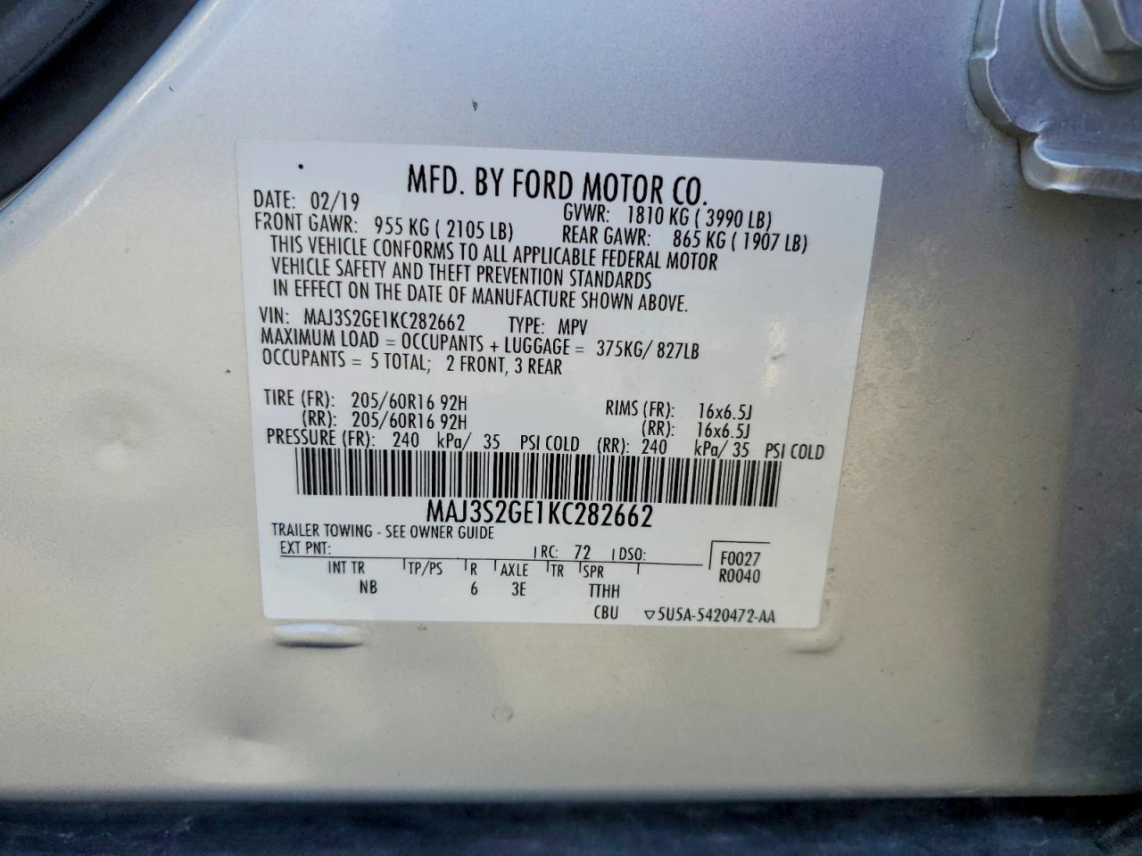 FORD ECOSPORT 2019 — 13