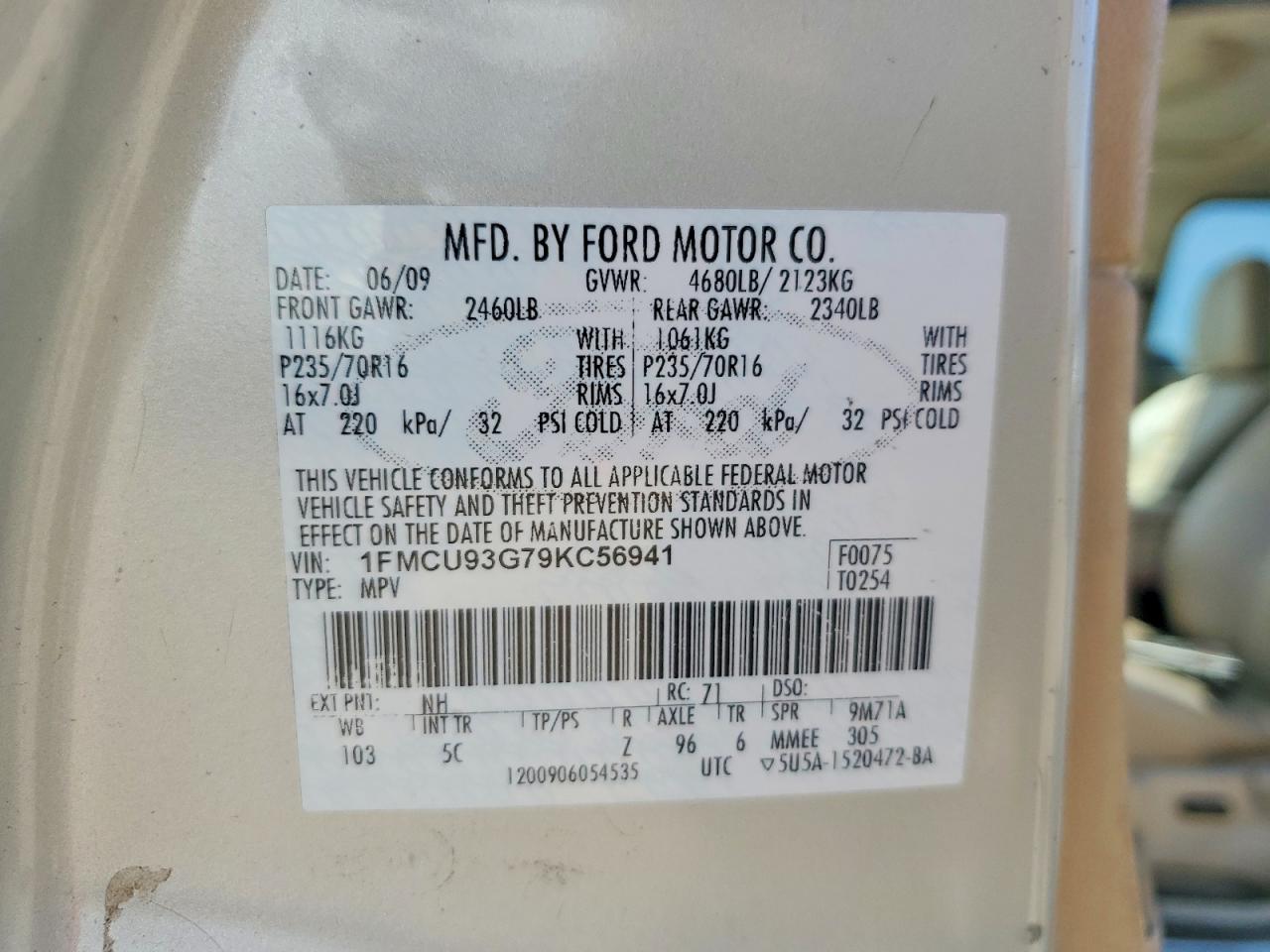FORD ESCAPE 2009 — 13