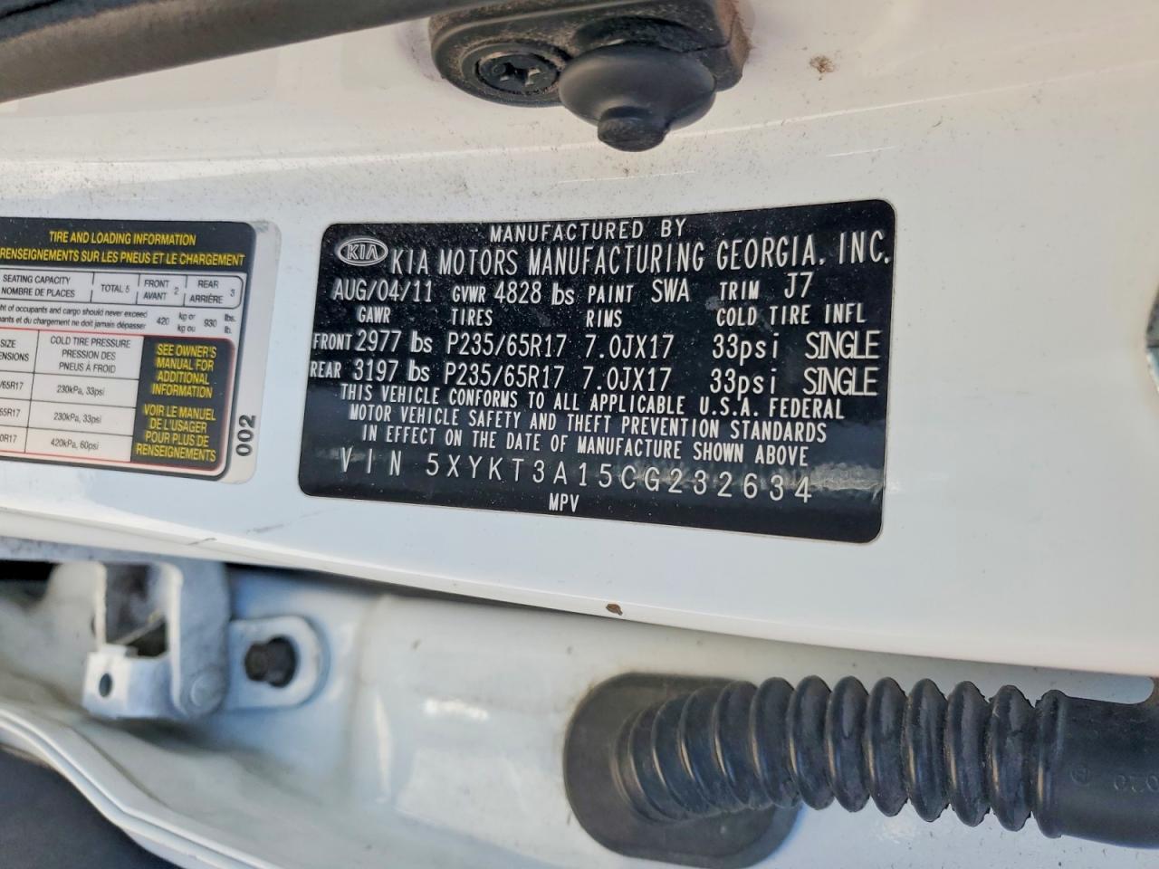 KIA SORENTO 2012 — 14