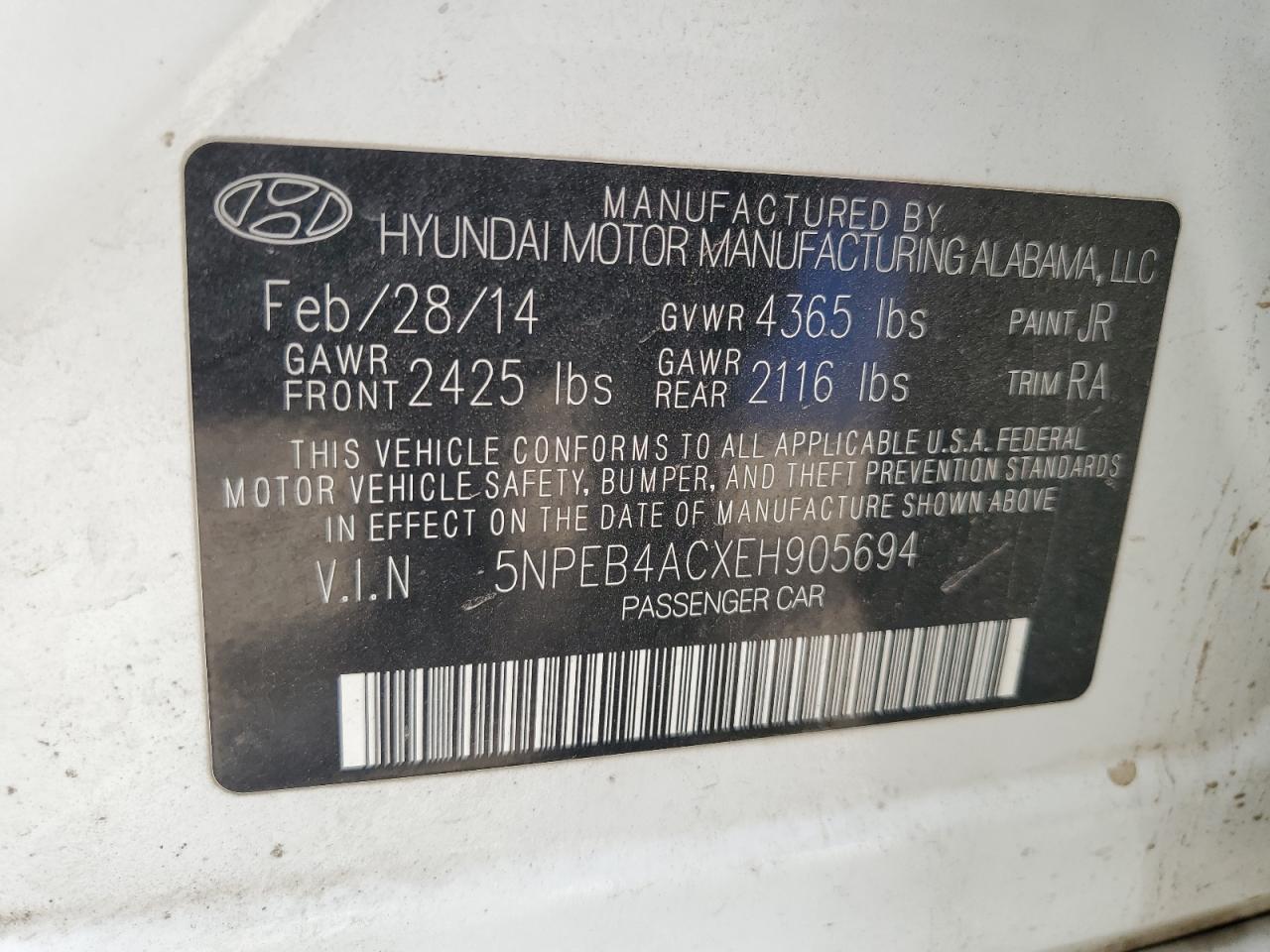 HYUNDAI SONATA 2014 — 13