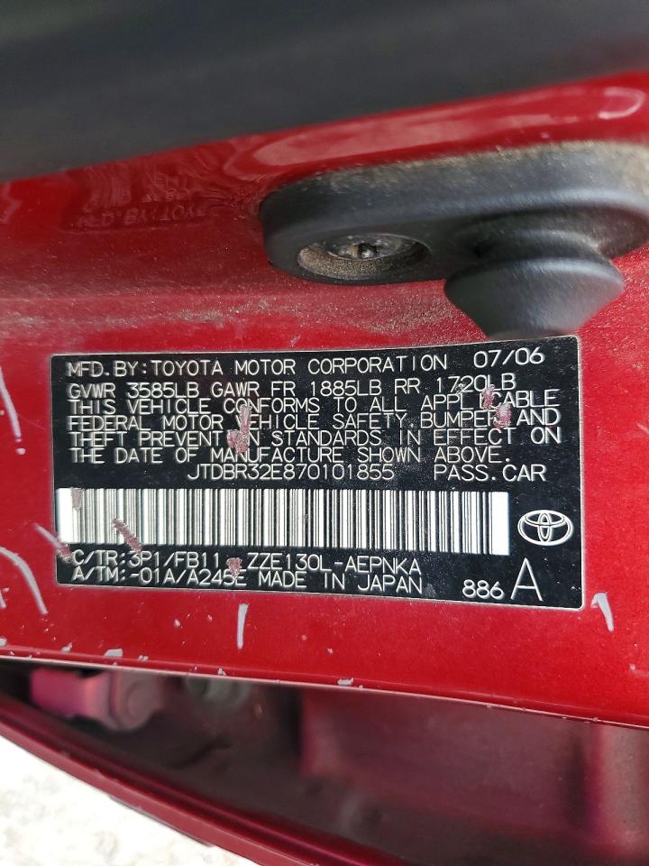 TOYOTA COROLLA 2007 — 13