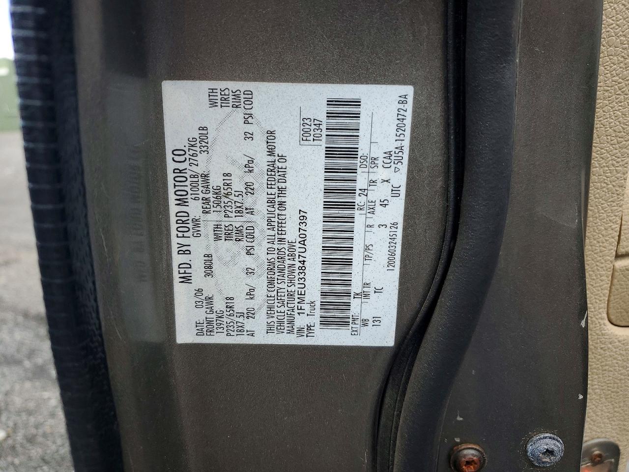 FORD EXPLORER SPORT TRAC 2007 — 13