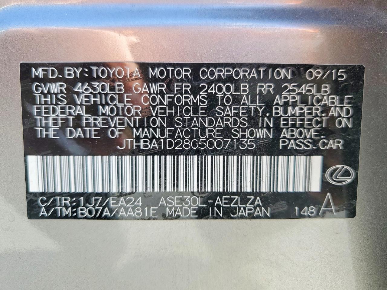 LEXUS IS 2016 — 14