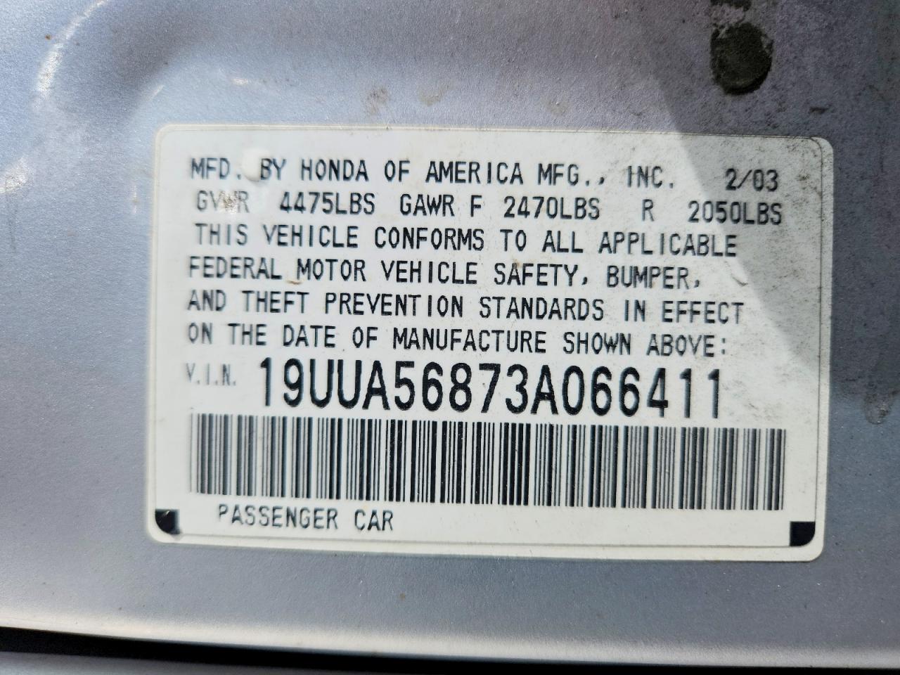 ACURA 3.2TL 2003 — 13