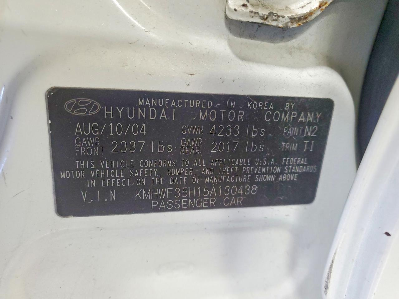 HYUNDAI SONATA 2005 — 13