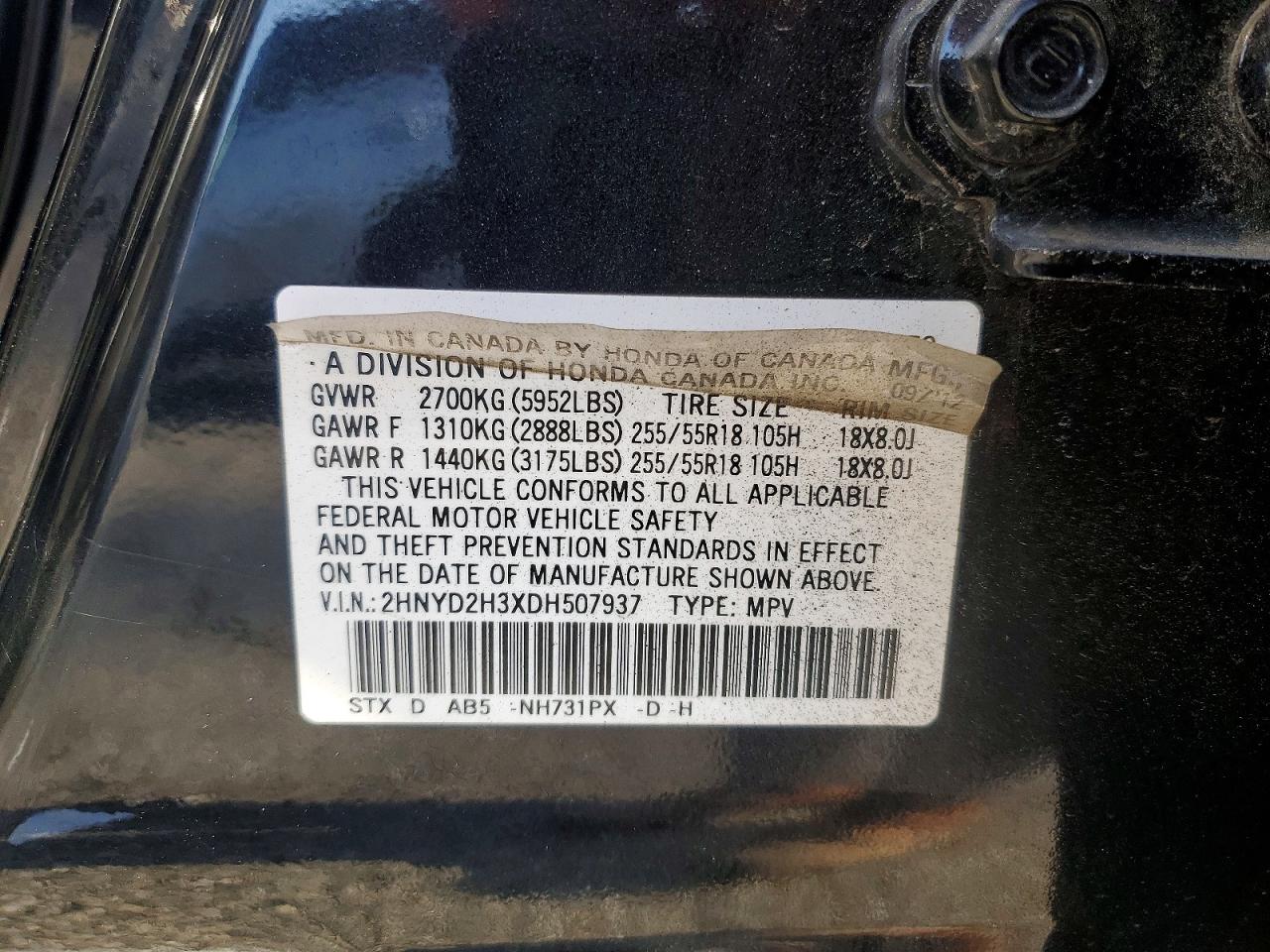 ACURA MDX 2013 — 14