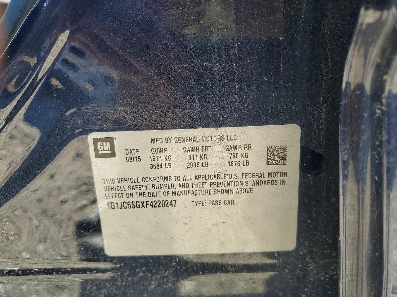 CHEVROLET SONIC 2015 — 13