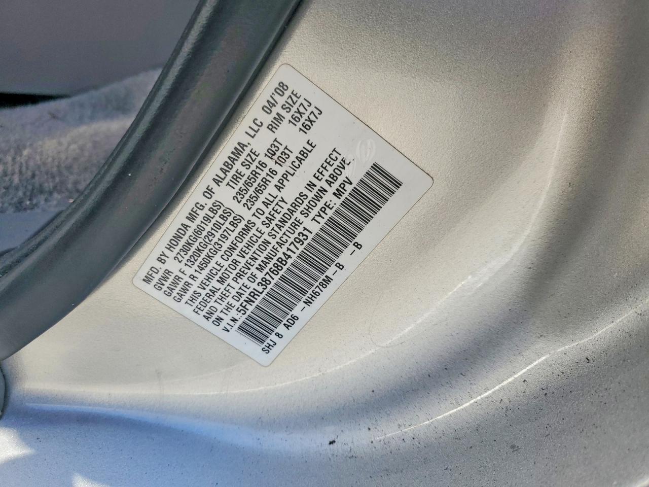 HONDA ODYSSEY 2008 — 14