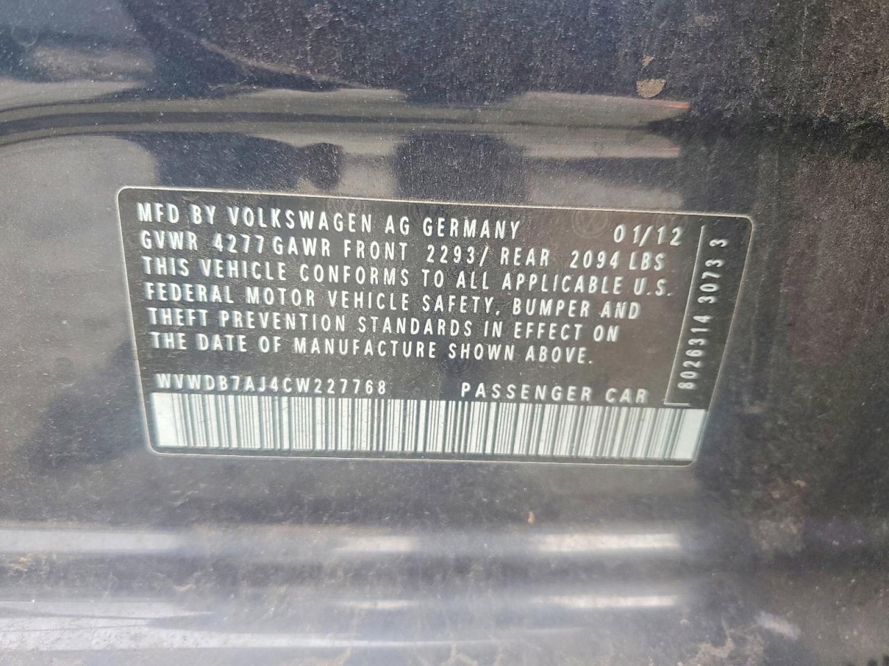 VOLKSWAGEN GOLF 2012 — 14