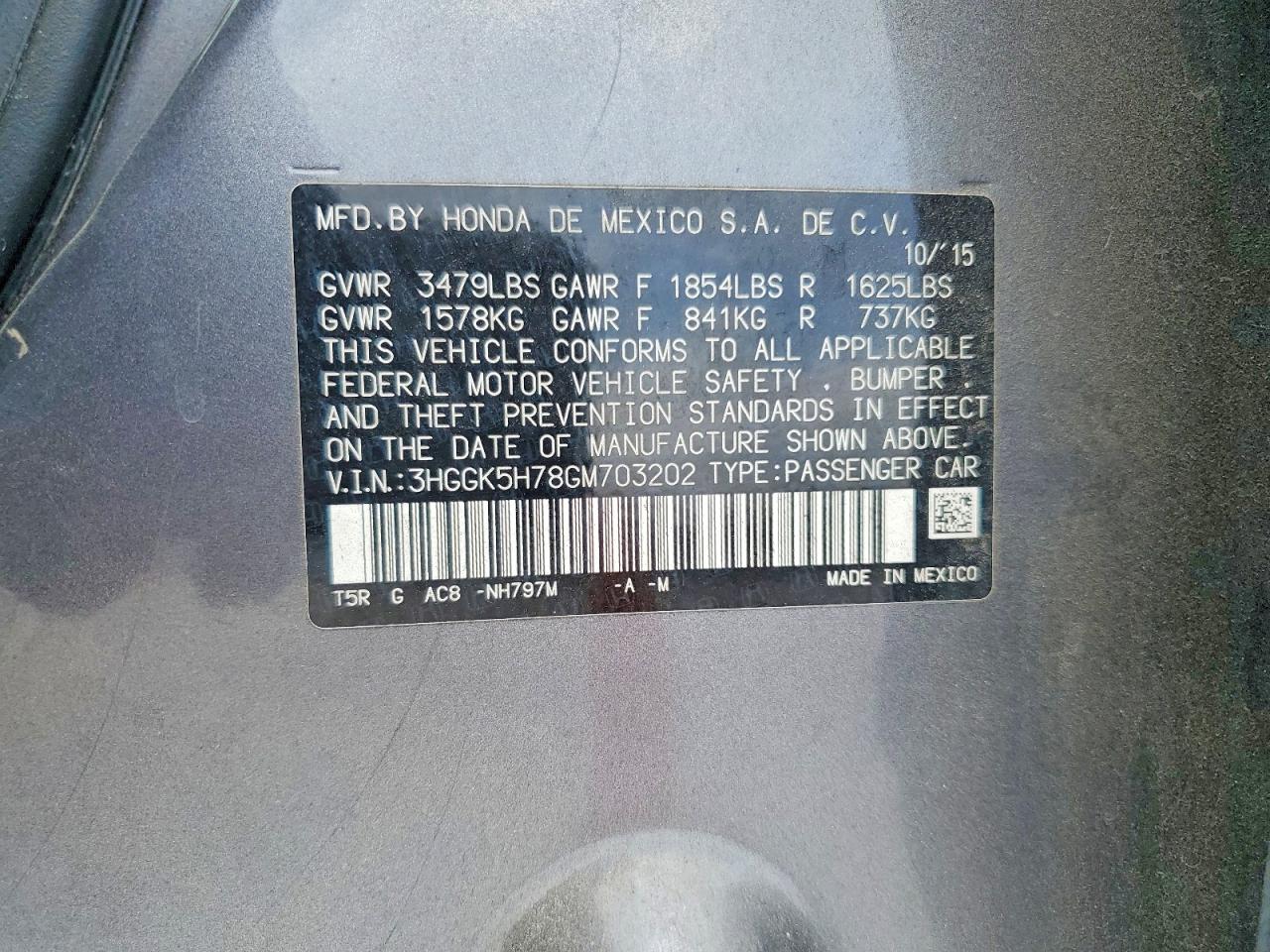 HONDA FIT 2016 — 14
