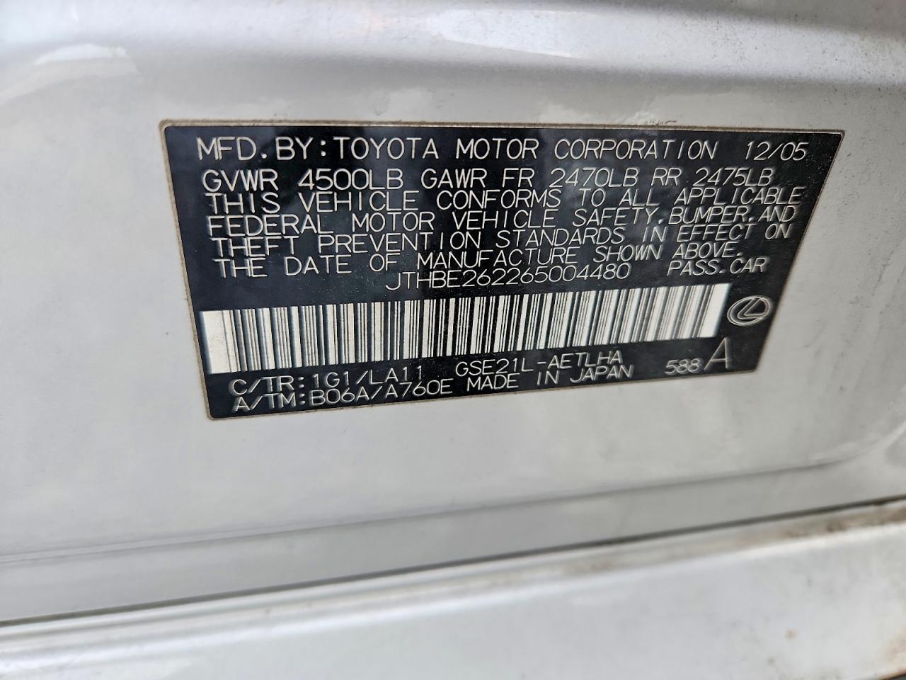 LEXUS IS 2006 — 13