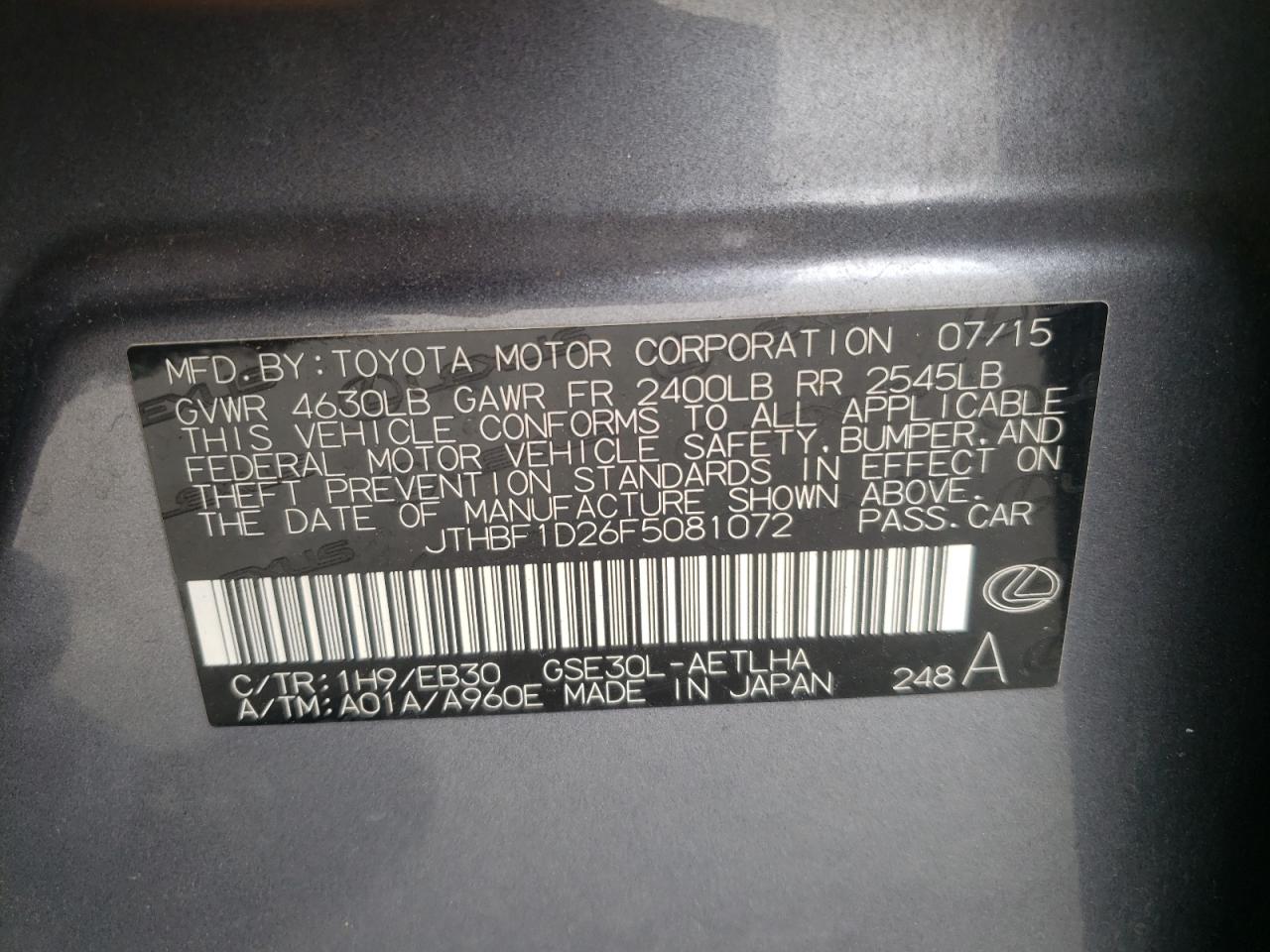 LEXUS IS 2015 — 13