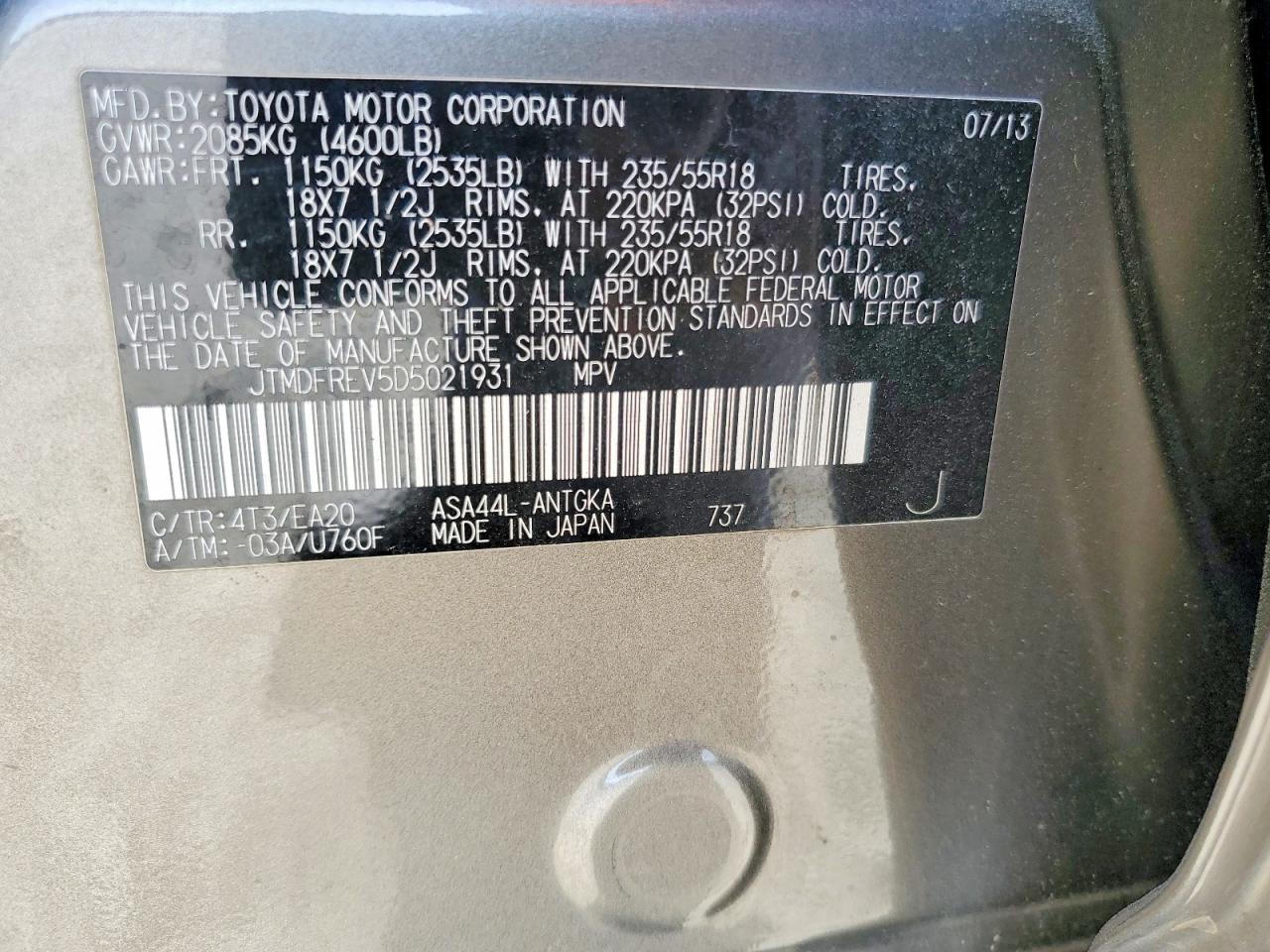 TOYOTA RAV4 2013 — 13