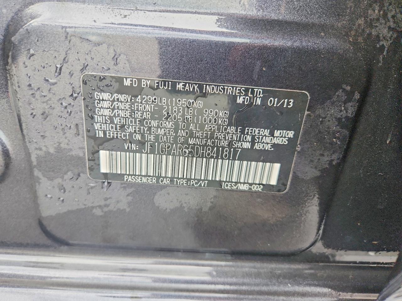 SUBARU IMPREZA 2013 — 15