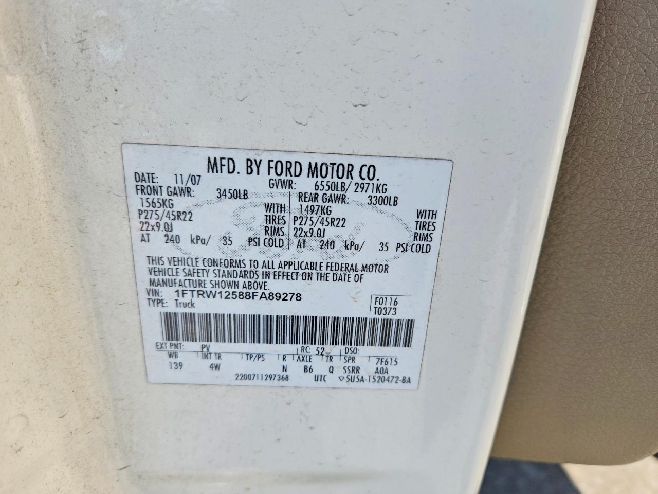 FORD F150 2008 — 13