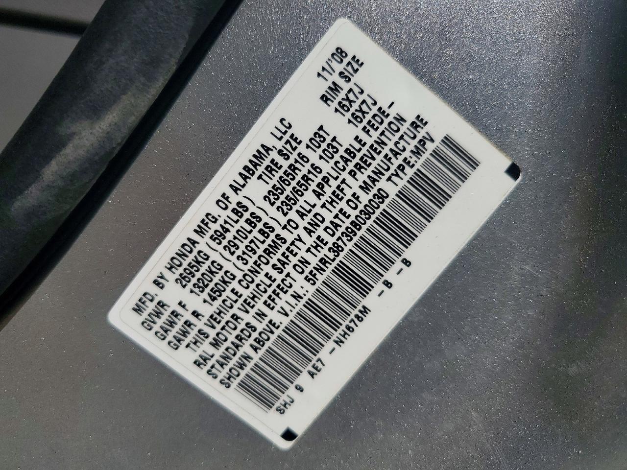 HONDA ODYSSEY 2009 — 14