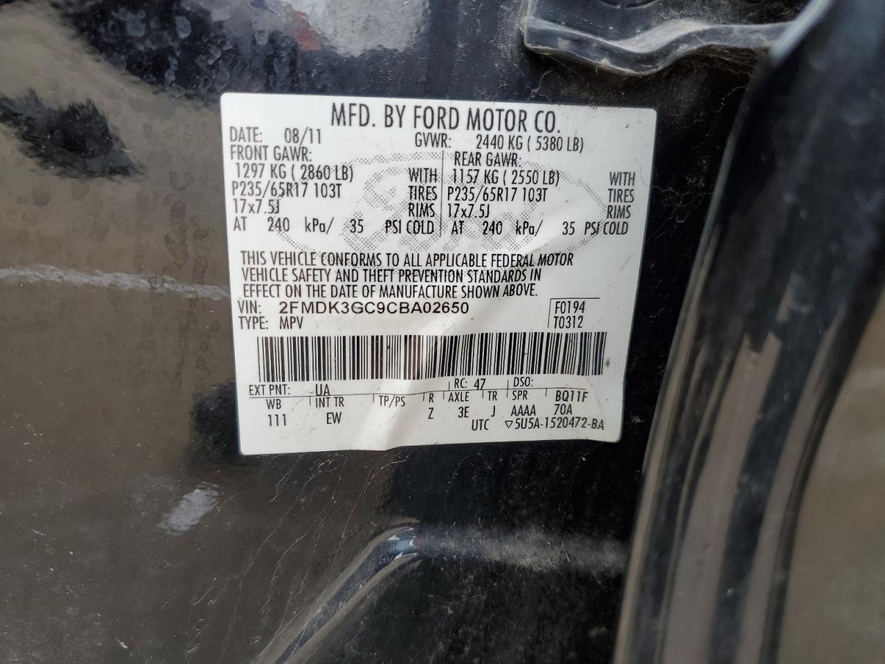 FORD EDGE 2012 — 15
