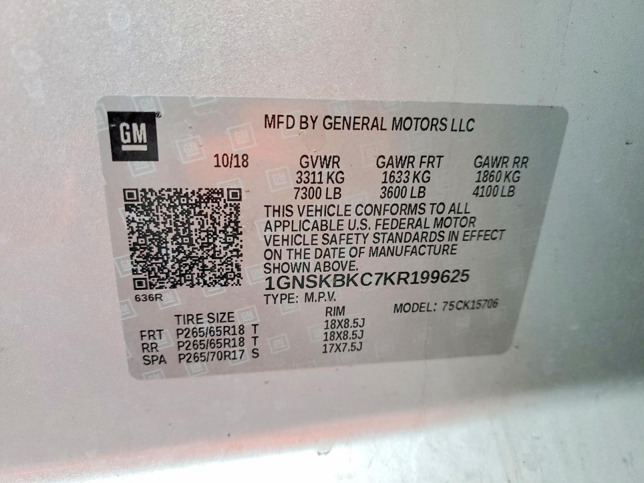 CHEVROLET TAHOE 2019 — 14
