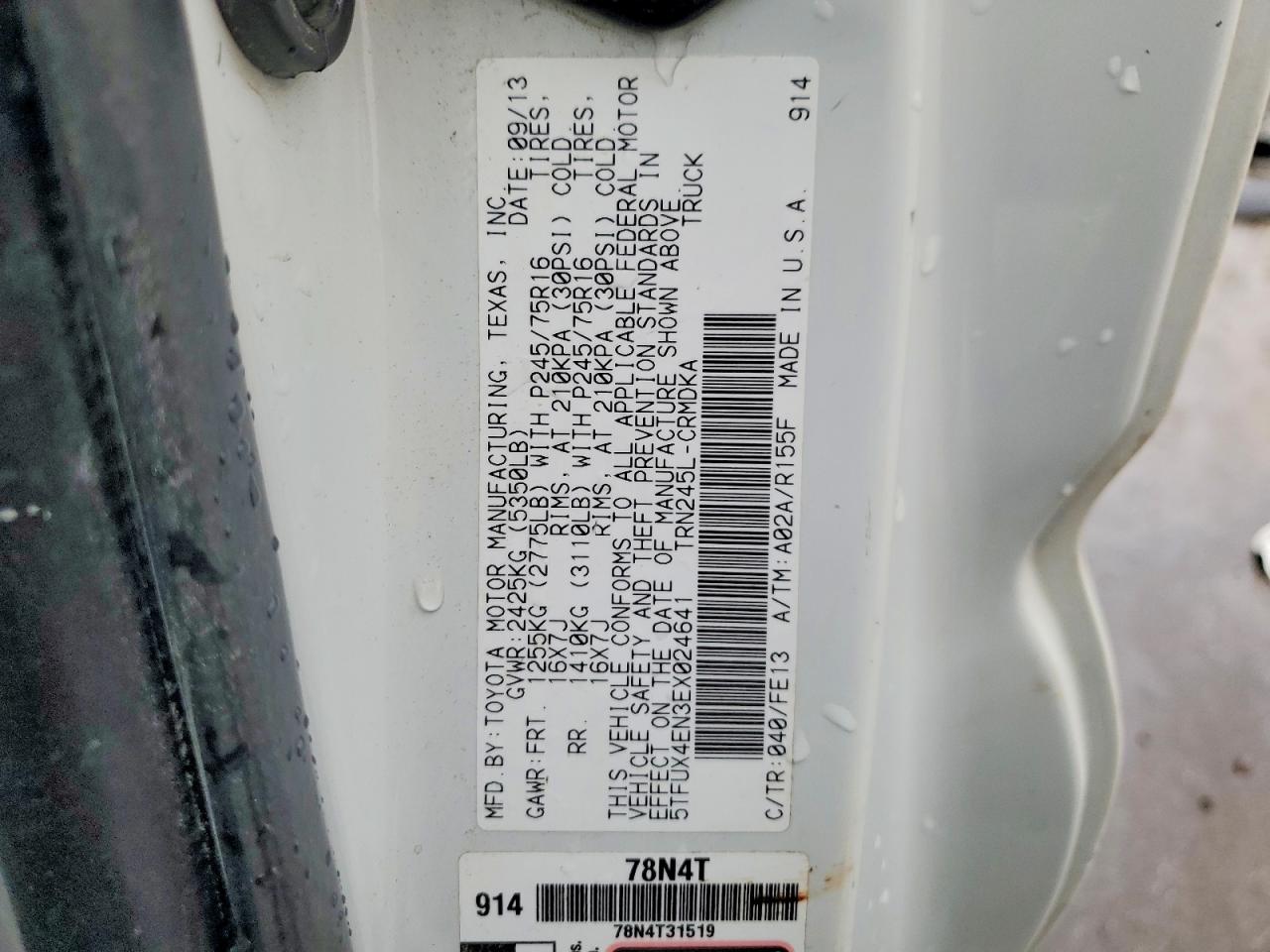 TOYOTA TACOMA 2014 — 14