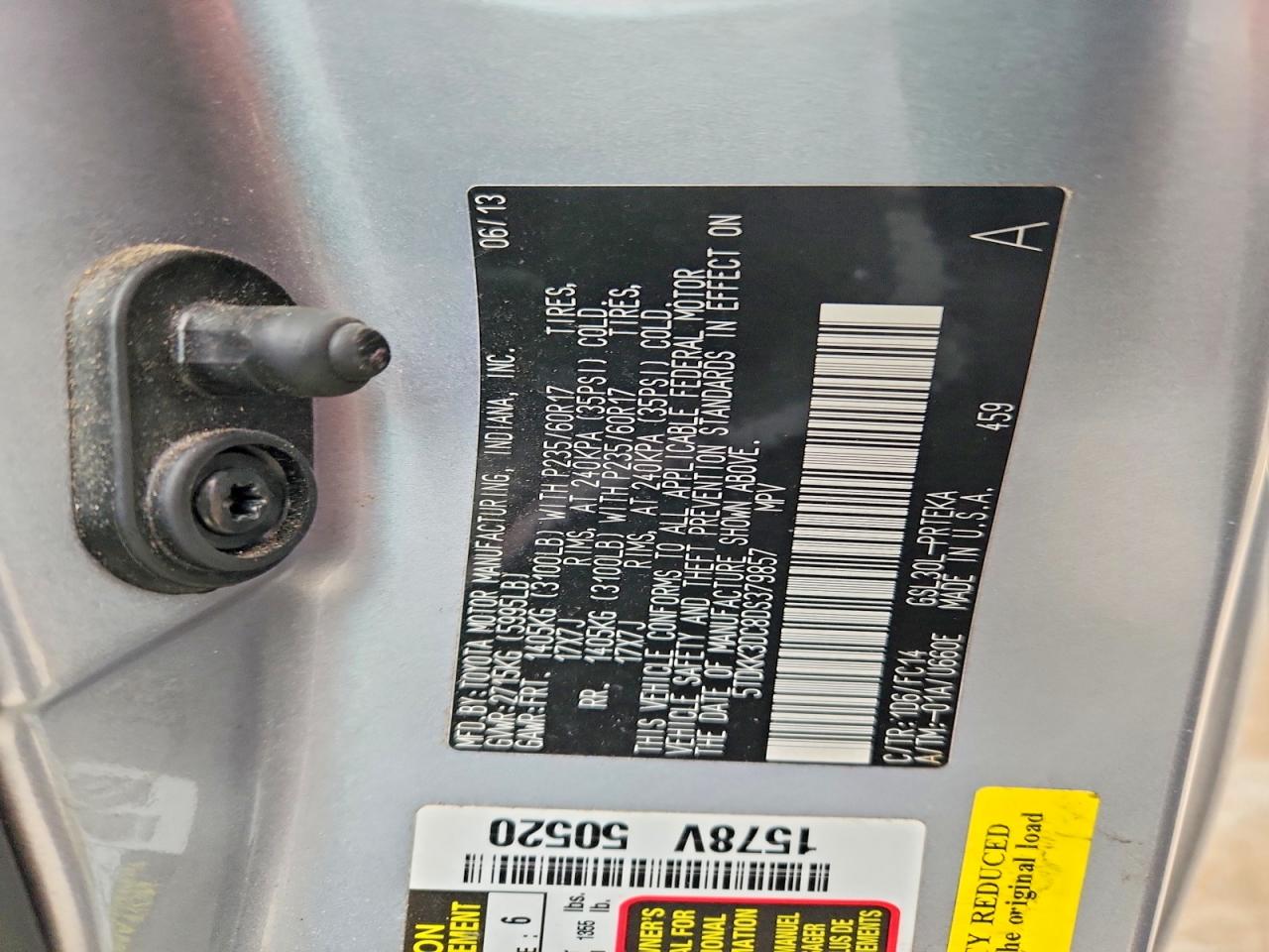 TOYOTA SIENNA 2013 — 14