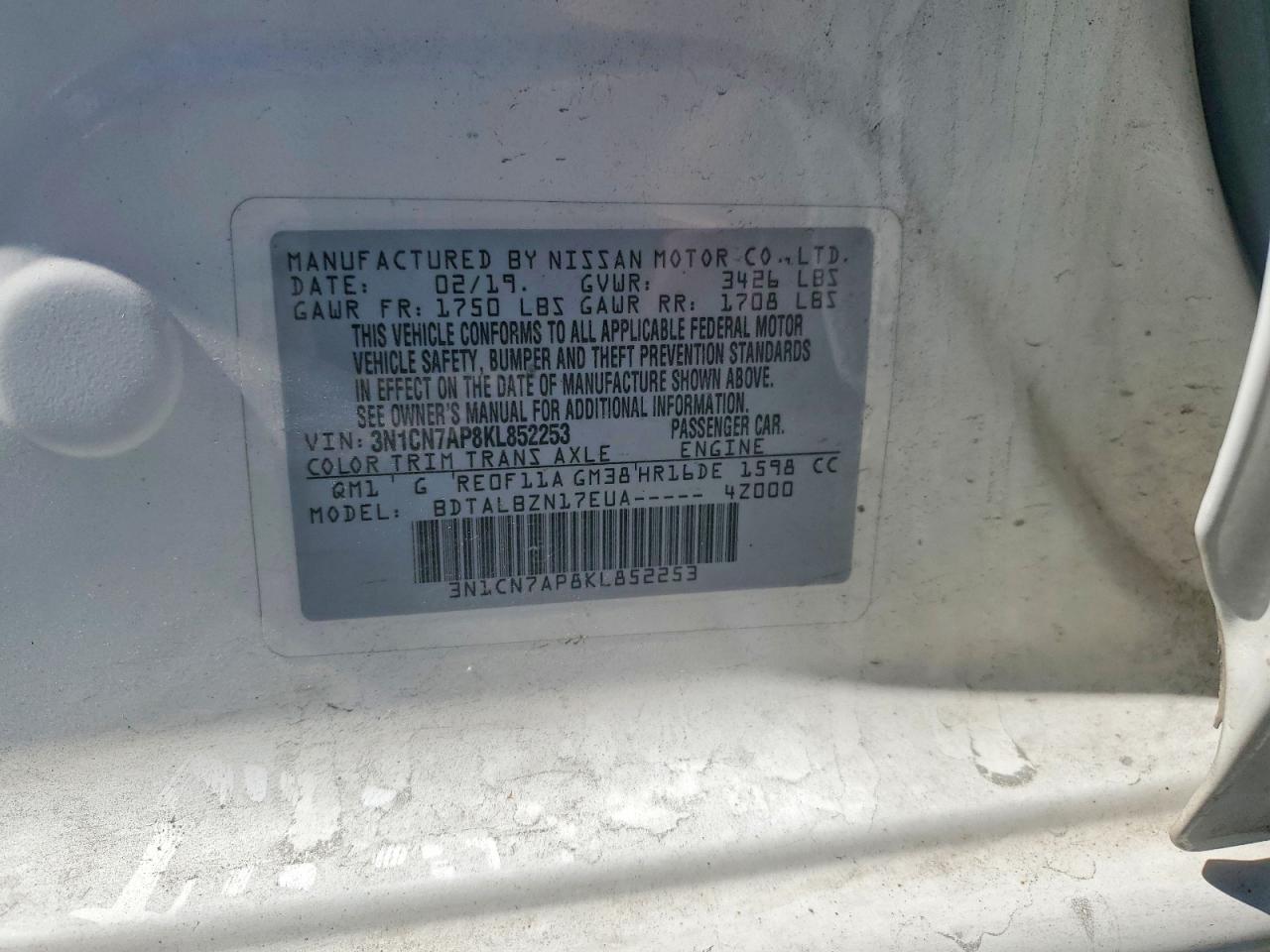 NISSAN VERSA 2019 — 13