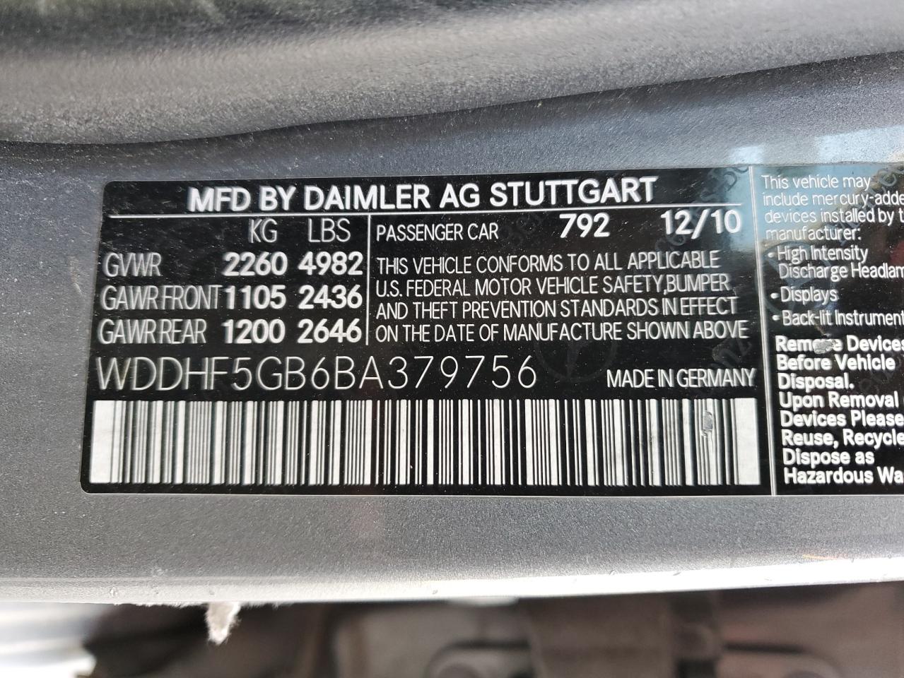 MERCEDES-BENZ E 2011 — 13