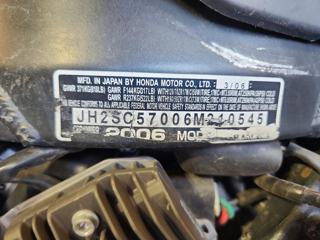 HONDA CBR1000 2006 — 9