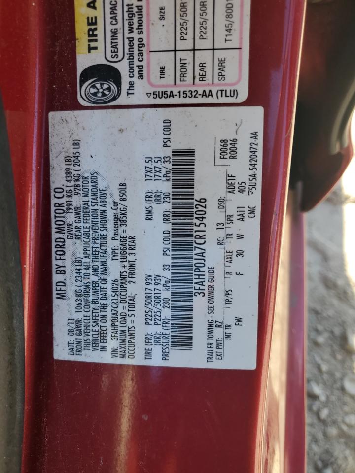 FORD FUSION 2012 — 13
