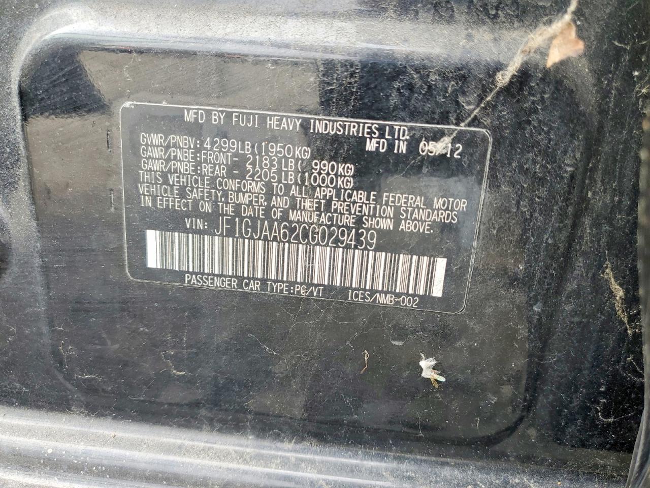 SUBA IMPREZA 2012 — 13