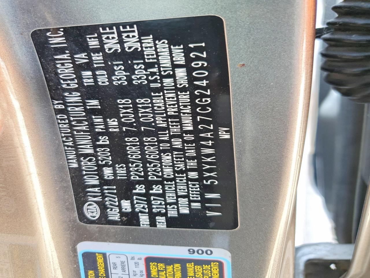 KIA SORENTO 2012 — 14