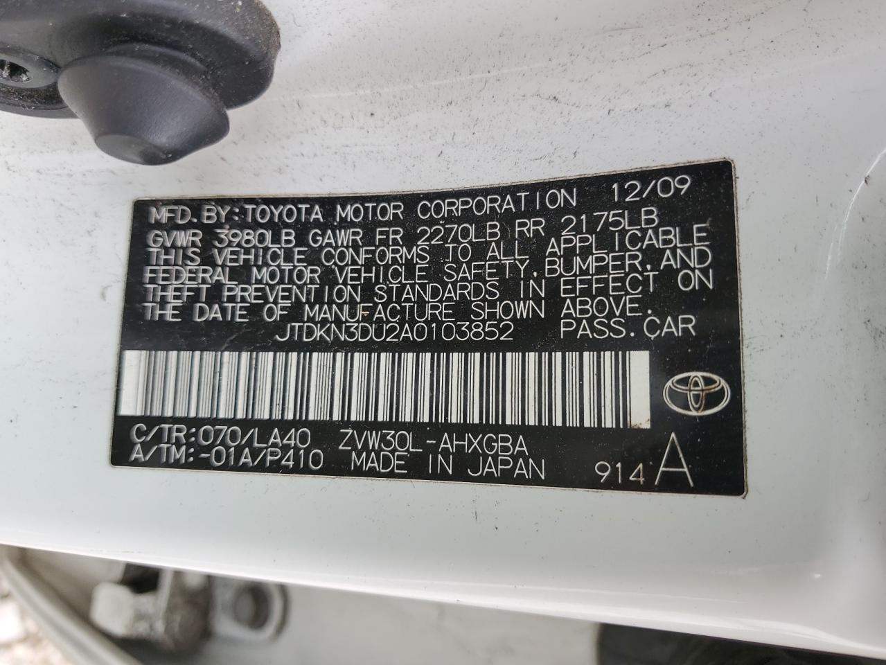 TOYOTA PRIUS 2010 — 14