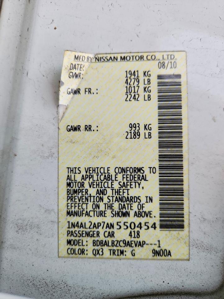 NISSAN ALTIMA 2010 — 13