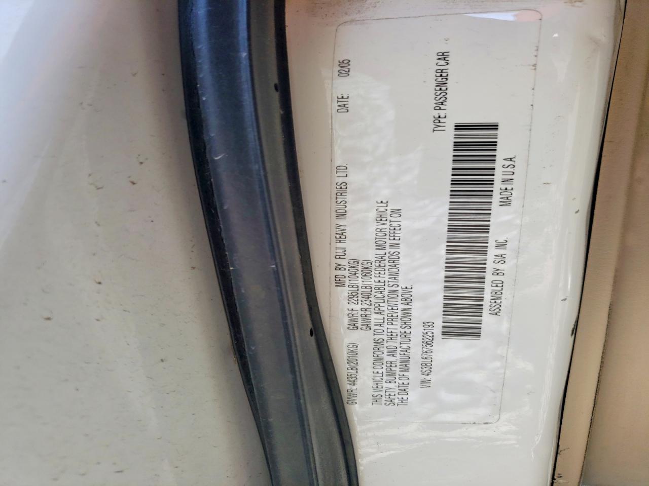SUBARU LEGACY 2005 — 13