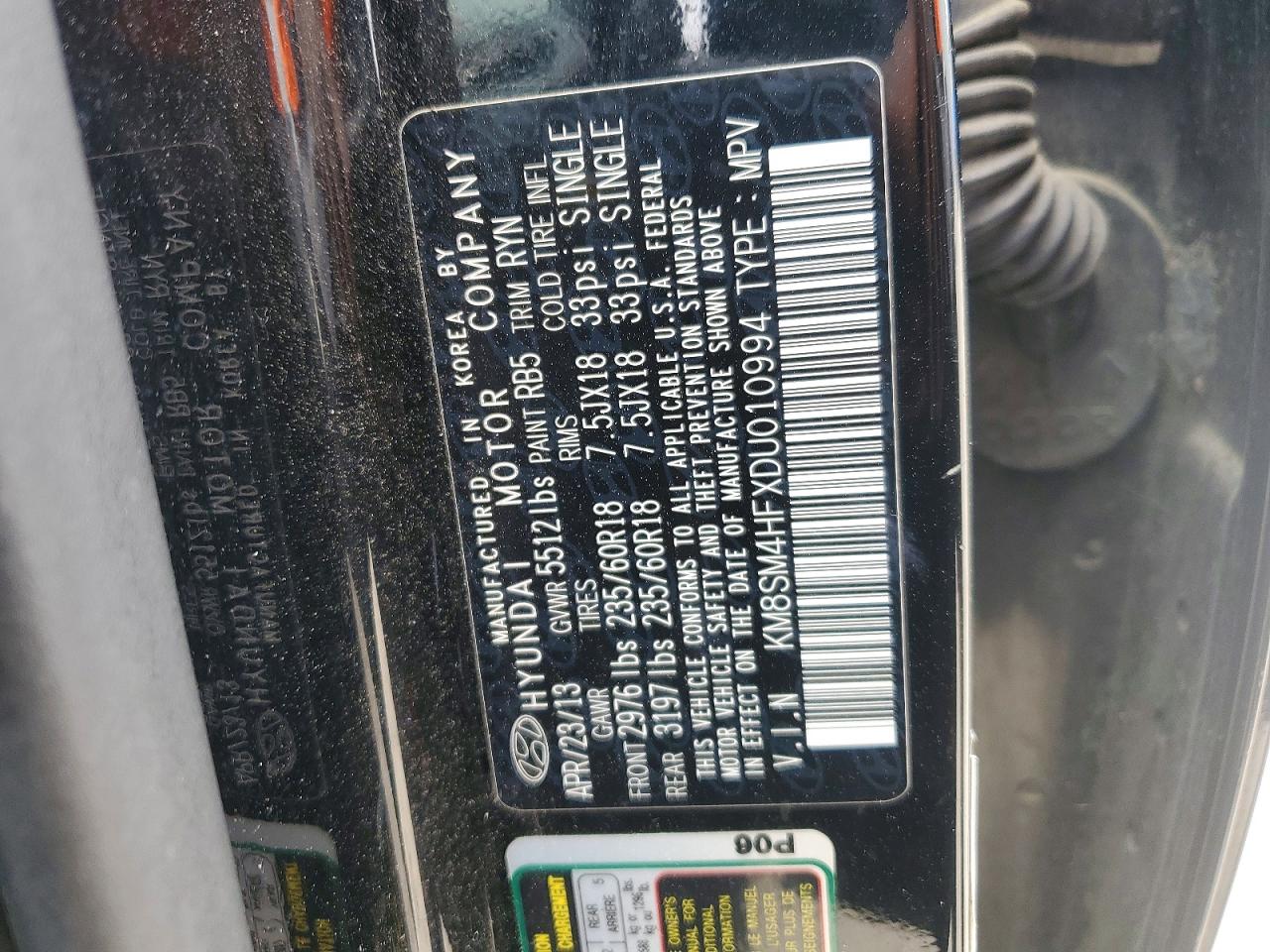 HYUNDAI SANTA FE 2013 — 14