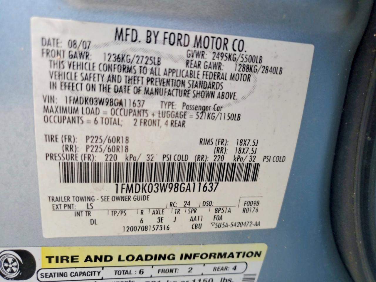 FORD TAURUS X 2008 — 14