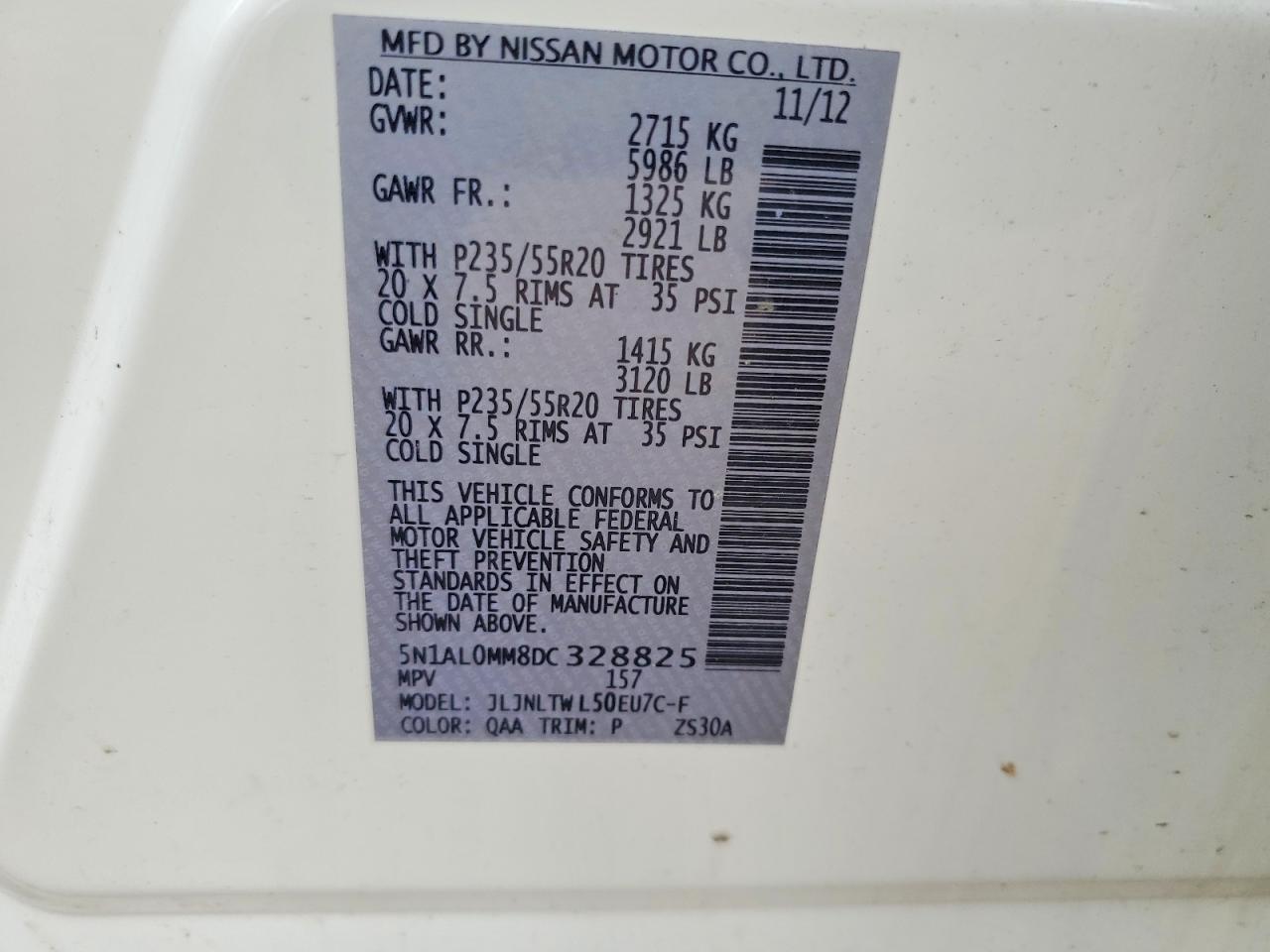 INFINITI JX35 2013 — 14
