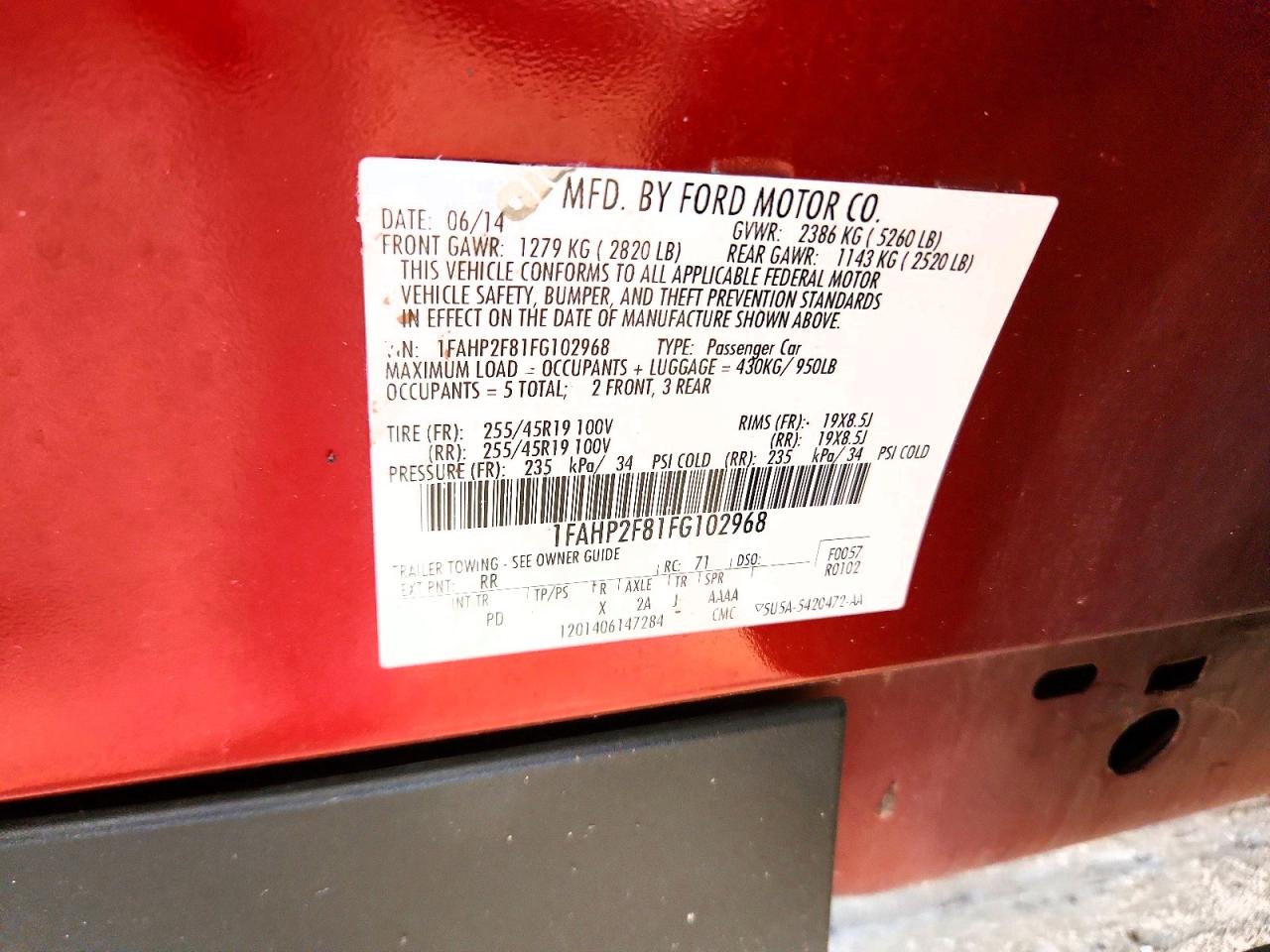 FORD TAURUS 2015 — 14