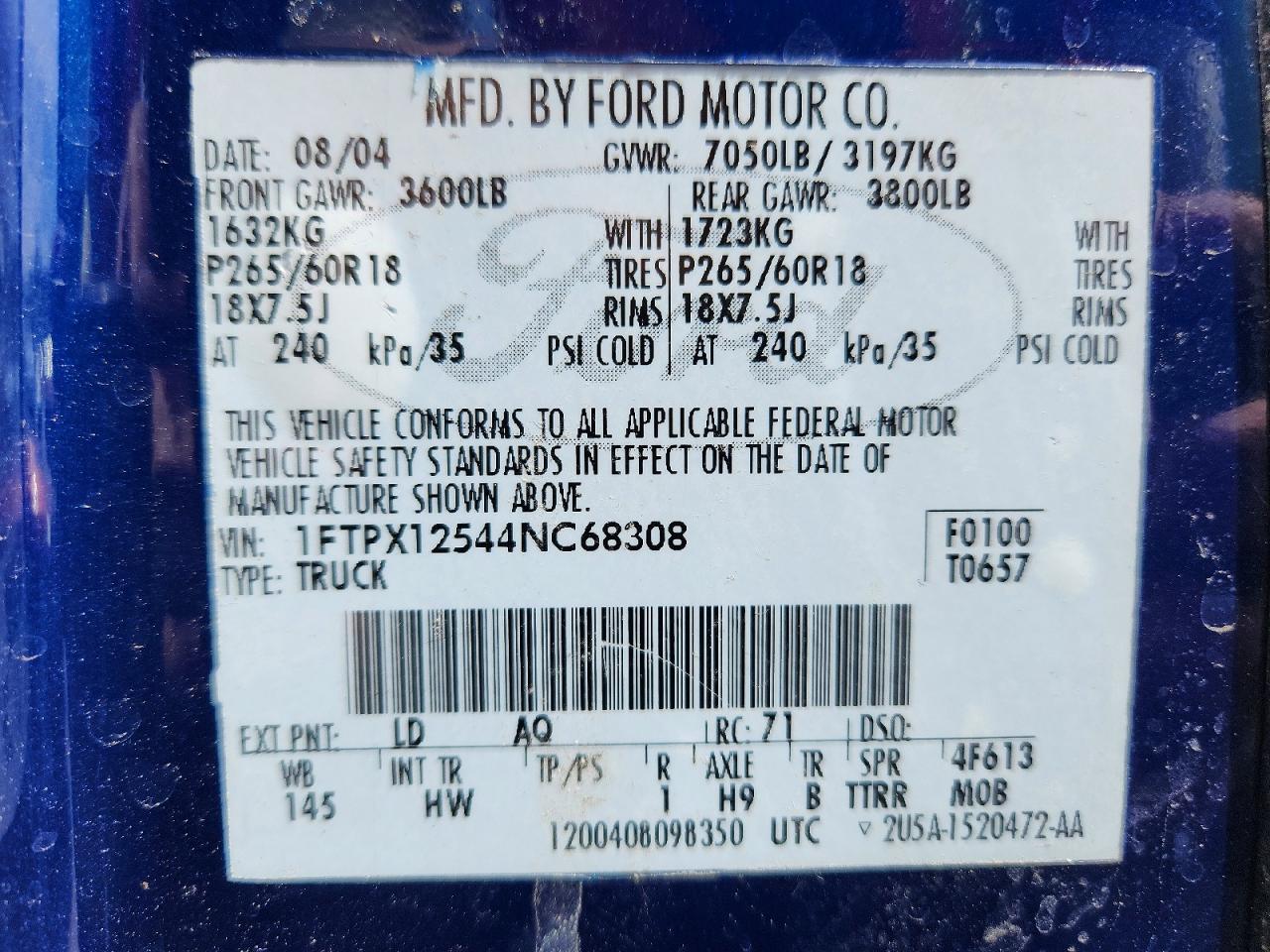 FORD F150 2004 — 13