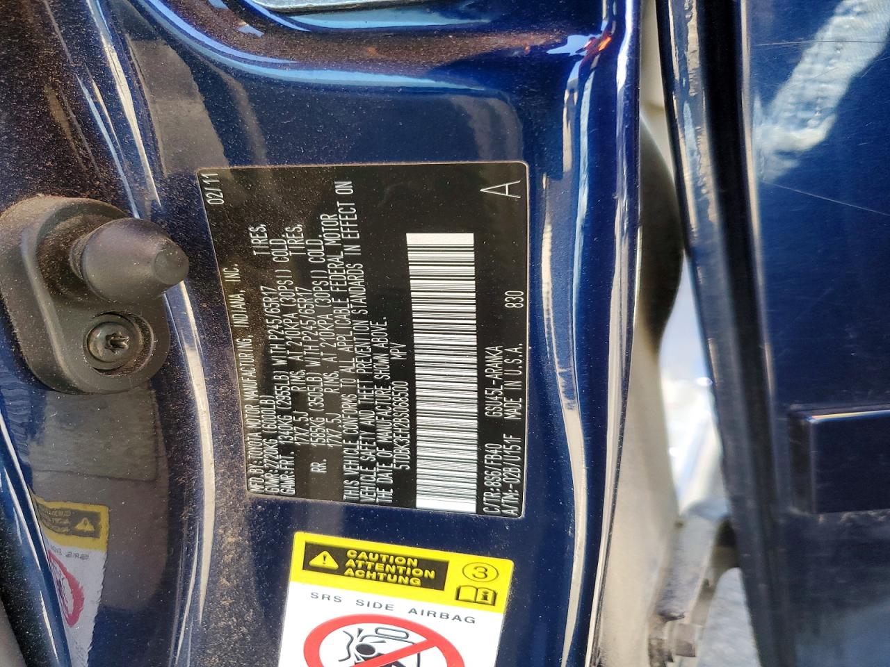 TOYOTA HIGHLANDER 2011 — 13