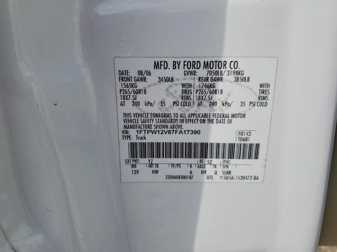 FORD F150 2007 — 13