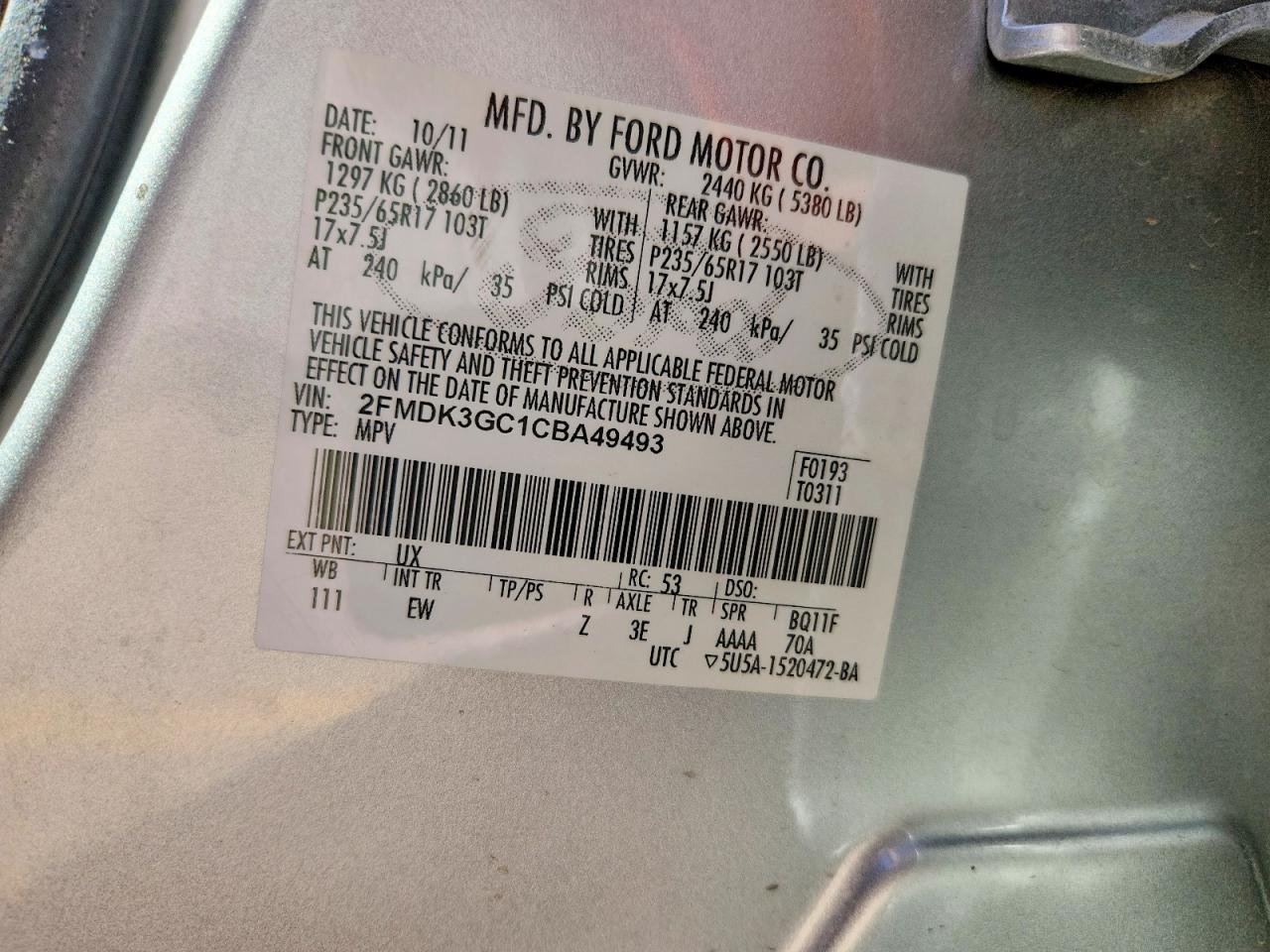 FORD EDGE 2012 — 13