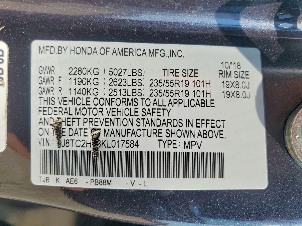 ACURA RDX 2019 — 14